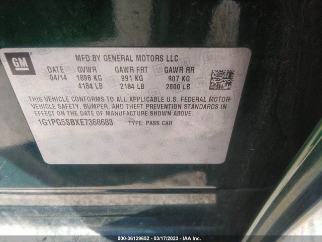 Chevrolet CRUZE LTZ 2014 1G1PG5SBXE7368683 Image 9