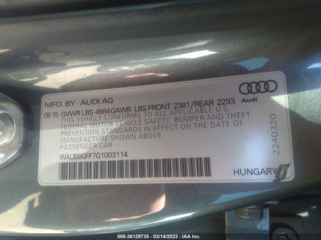 WAUB8GFF7G1003114 Audi A3 2.0t Premium