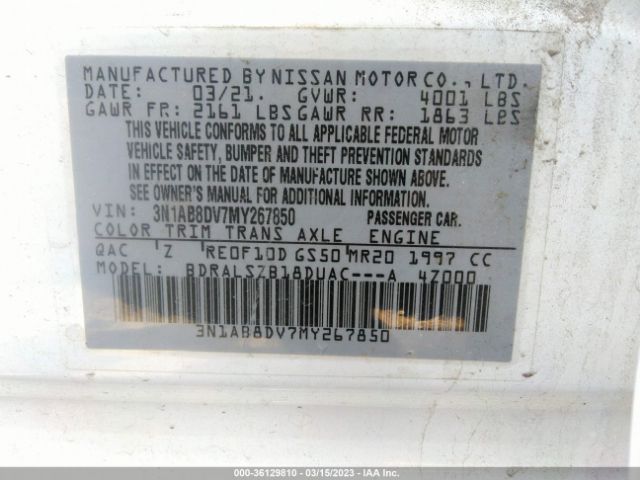 3N1AB8DV7MY267850 Nissan SENTRA SR