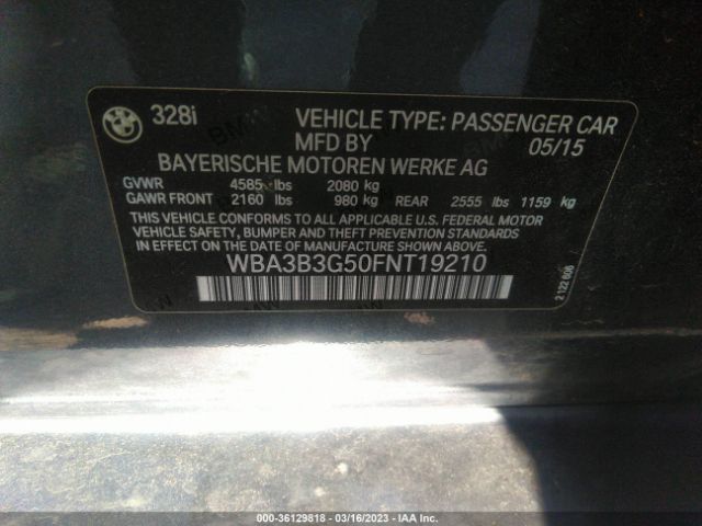 WBA3B3G50FNT19210 BMW 3 Series 328i Xdrive