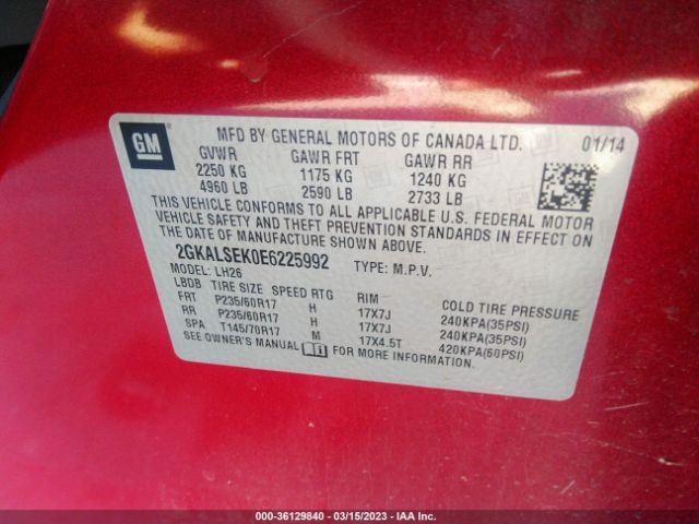 2GKALSEK0E6225992 GMC Terrain Slt