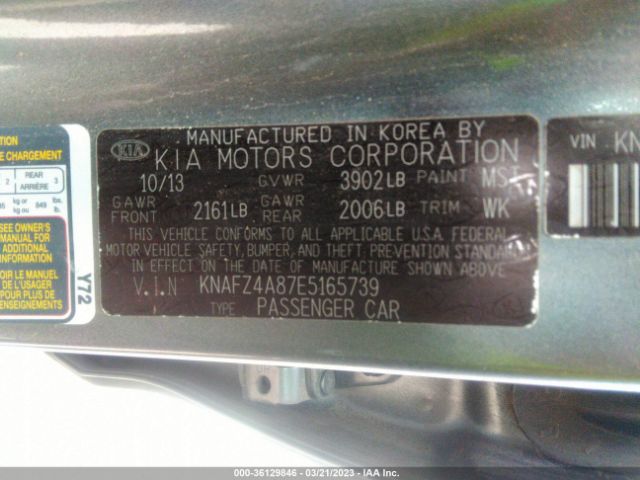 KNAFZ4A87E5165739 KIA FORTE EX