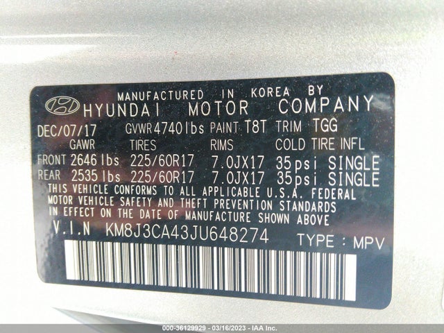 Hyundai TUCSON SEL 2018 KM8J3CA43JU648274 Image 11