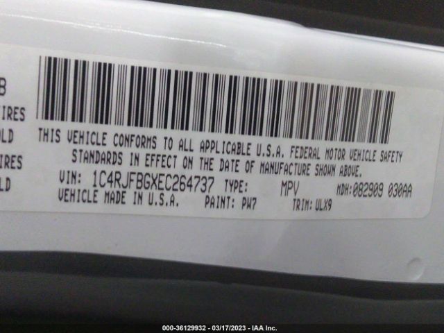 1C4RJFBGXEC264737 Jeep Grand Cherokee Limited