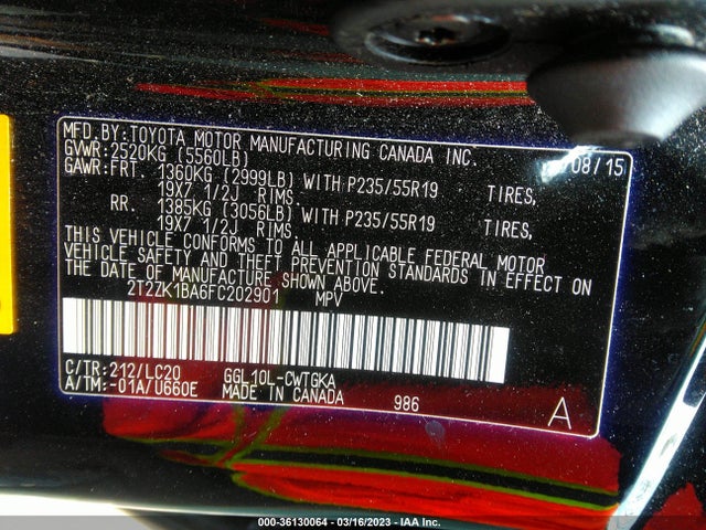Lexus RX 350 2015 2T2ZK1BA6FC202901 Image 9