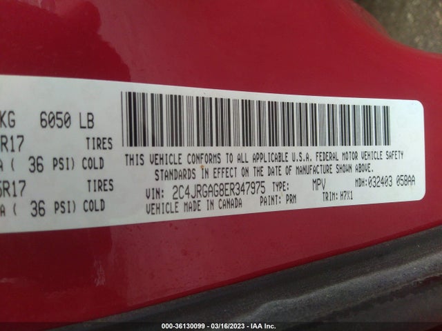 2C4JRGAG8ER347975 RAM Cargo Tradesman