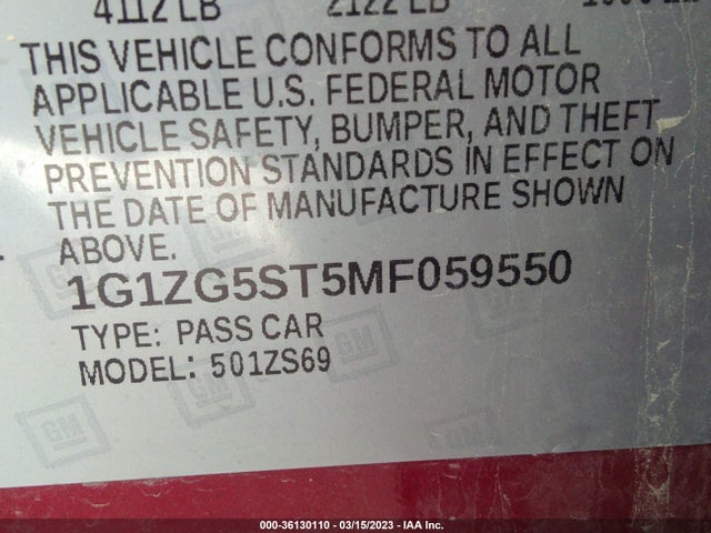Chevrolet MALIBU RS 2021 1G1ZG5ST5MF059550 Image 9