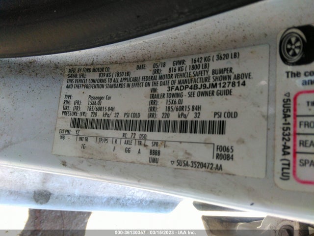 Ford FIESTA SE 2018 3FADP4BJ9JM127814 Image 9