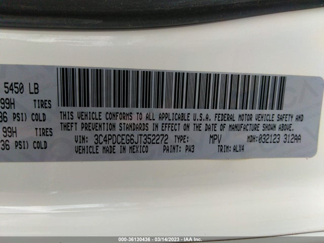Dodge JOURNEY GT 2018 3C4PDCEG6JT352272 Image 9