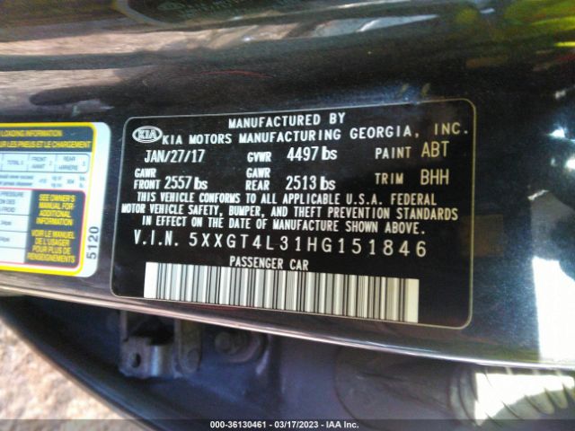 5XXGT4L31HG151846 KIA Optima Lx