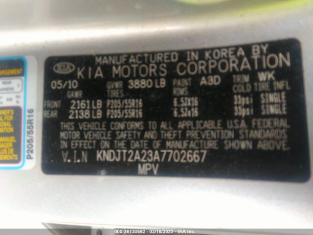 2010 KIA SOUL KNDJT2A23A7702667 Photo 8