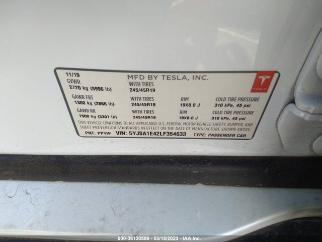 Tesla Model S Performance 2020 5YJSA1E42LF354633 Image 11