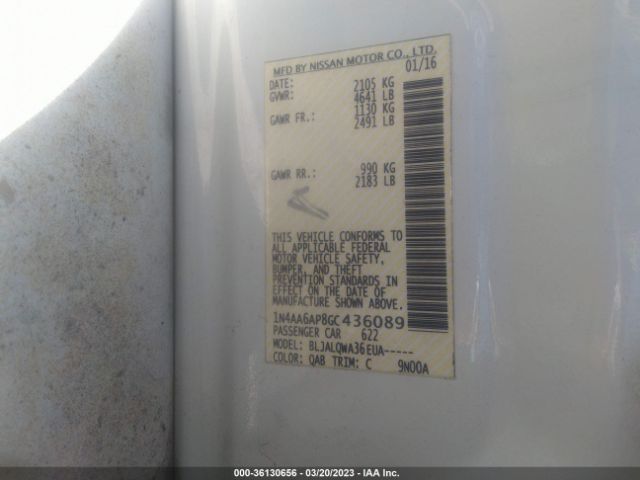 1N4AA6AP8GC436089 Nissan MAXIMA 3.5