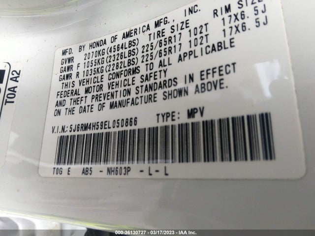 Honda CR-V EX 2014 5J6RM4H59EL050866 Image 9