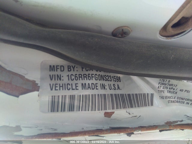 1C6RR6FG0NS231598 RAM 1500 Classic Tradesman