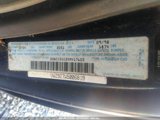 Volkswagen New Beetle 1999 3VWCC21C2XM417603 Image 10