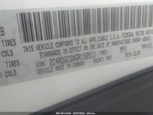 Dodge Grand Caravan Sxt Plus 2016 2C4RDGCGXGR192511 Image 9