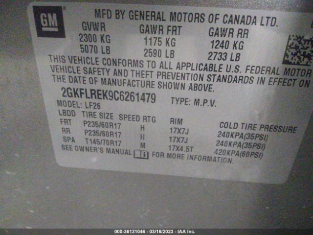 2GKFLREK9C6261479 GMC Terrain Sle-1