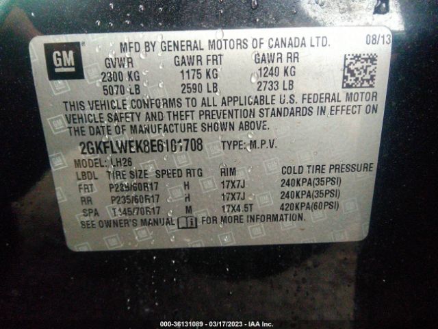 2GKFLWEK8E6101708 GMC Terrain Sle