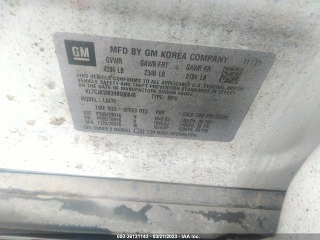 Chevrolet TRAX LS 2022 KL7CJKSM3NB506646 Image 10