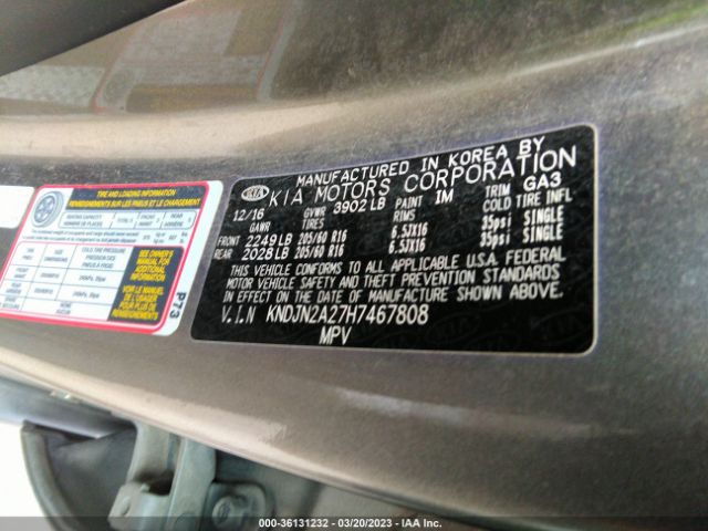 KNDJN2A27H7467808 KIA Soul Base