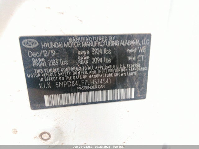 Hyundai ELANTRA SEL 2020 5NPD84LF7LH574541 Image 10