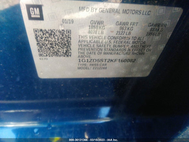 Chevrolet MALIBU LT 2019 1G1ZD5ST2KF160082 Image 9