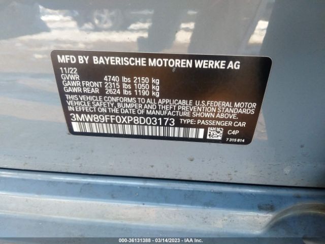 3MW89FF0XP8D03173 BMW 3 Series 330i Xdrive
