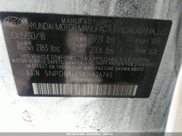 Hyundai Elantra Value Edition 2019 5NPD84LF9KH426745 Image 10