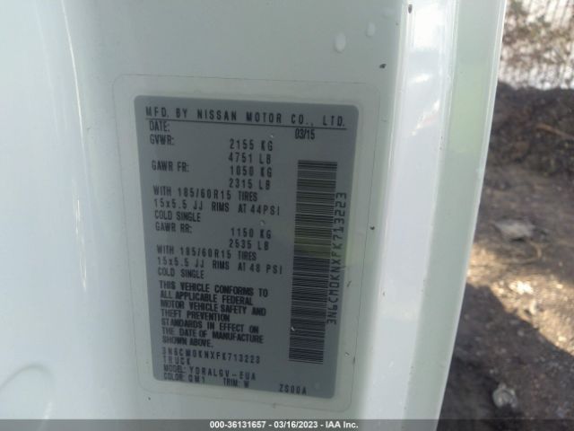 3N6CM0KNXFK713223 Nissan Nv200 S/sv