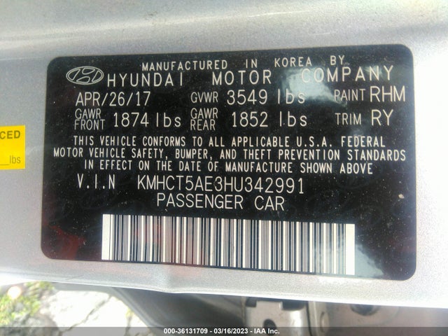 Hyundai ACCENT SE 2017 KMHCT5AE3HU342991 Image 11