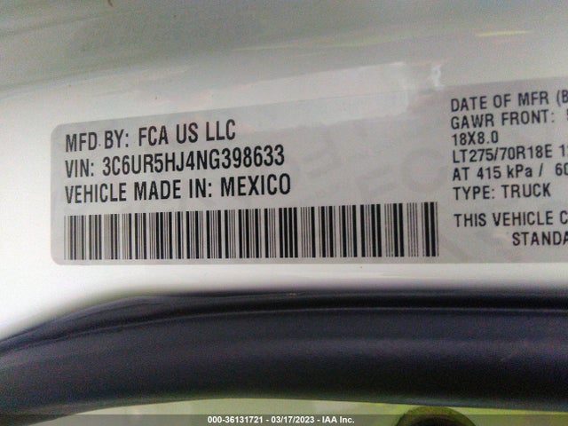 RAM 2500 Tradesman 2022 3C6UR5HJ4NG398633 Image 9