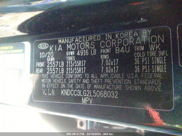 KIA Niro Ev Ex 2020 KNDCC3LG2L5068032 Image 10