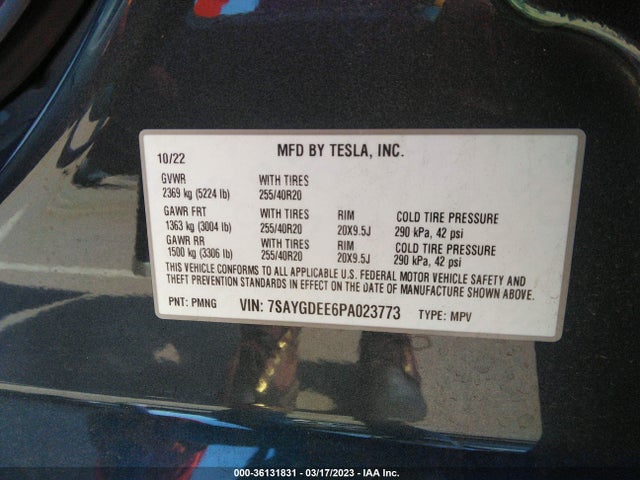 Tesla Model Y Long Range 2023 7SAYGDEE6PA023773 Image 9