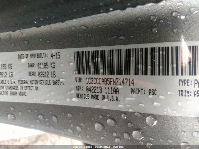 Chrysler 200 Limited 2015 1C3CCCAB5FN714714 Image 9