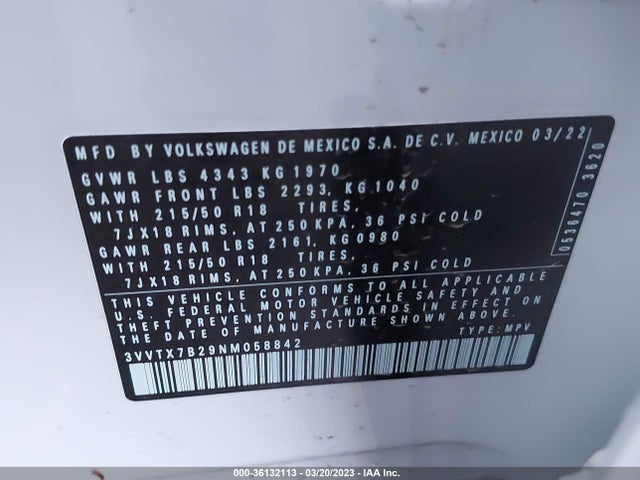 Volkswagen TAOS SE 2022 3VVTX7B29NM058842 Image 11