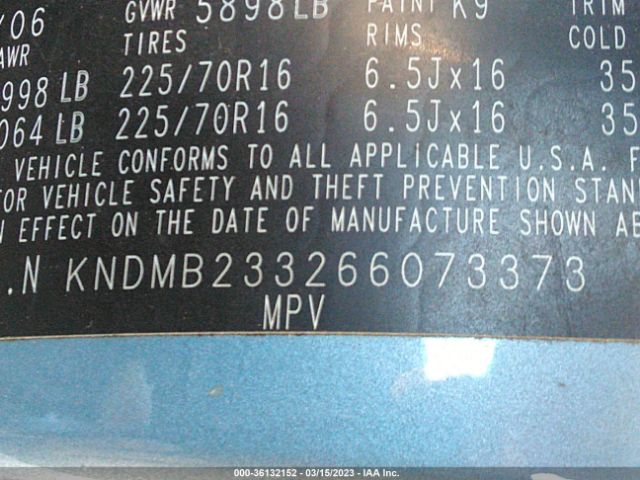 KNDMB233266073373 KIA Sedona Lx/ex