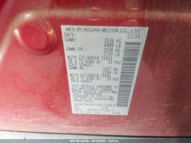 5N1AT2MT6FC807363 Nissan Rogue Sl