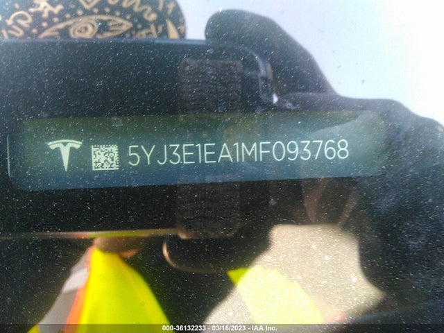 Tesla Model 3 Standard Range Plus 2021 5YJ3E1EA1MF093768 Image 9