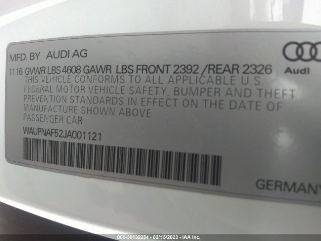 WAUPNAF52JA001121 Audi A5 Coupe Premium Plus