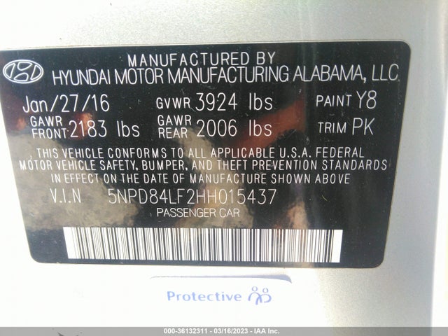 Hyundai ELANTRA SE 2017 5NPD84LF2HH015437 Image 9