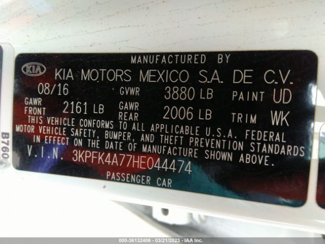 3KPFK4A77HE044474 KIA FORTE LX