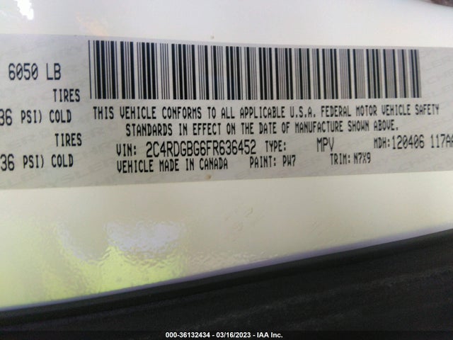 Dodge Grand Caravan Se Plus 2015 2C4RDGBG6FR636452 Image 9