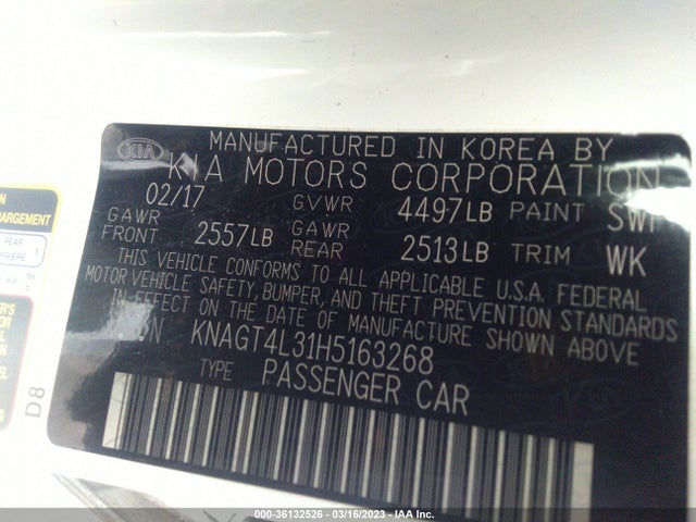 KIA Optima Lx 2017 KNAGT4L31H5163268 Image 9