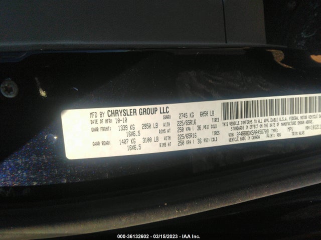 2010 CHRYSLER TOWN & COUNTRY TOURING PLUS VIN: 2A4RR8DX5AR456709
