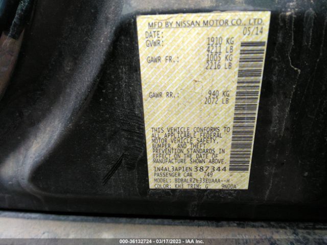 1N4AL3AP1EN387344 Nissan Altima 2.5 S