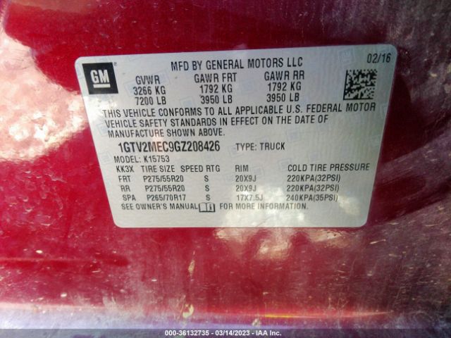 1GTV2MEC9GZ208426 GMC Sierra 1500 Sle