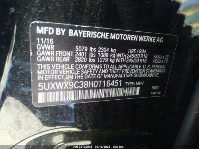 5UXWX9C38H0T16451 BMW X3 Xdrive28i