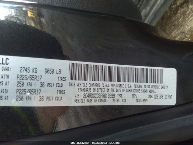 Dodge Grand Caravan Sxt 2015 2C4RDGCG3FR613399 Image 10