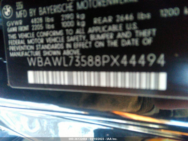 2008 BMW 3 SERIES 335I VIN: WBAWL73588PX44494